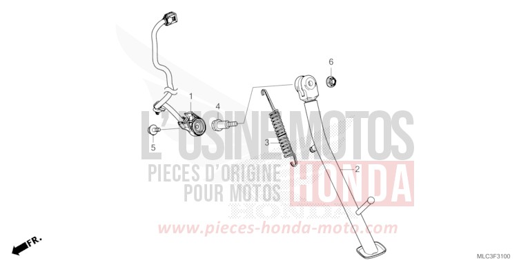 SIDE STAND for Transalp 750 ROSS WHITE (NH196) from 2023